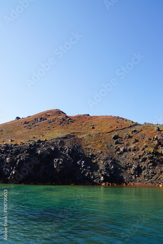 Nea Kameni island near Santorini,Greece