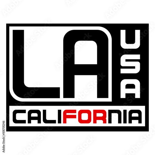 Los Angeles city Typography Graphic. Fashion stylish printing design for t shirt and sports wear. California logo. Label CA. Design for apparel, card, poster etc. Symbol of dream. Vector illustration