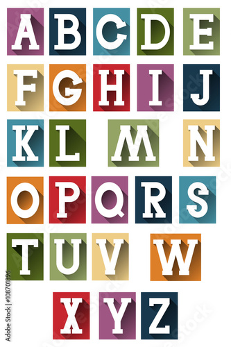 Colorful retro alphabet