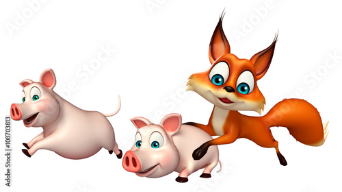Fototapeta Naklejka Na Ścianę i Meble -  Fox hunting Pig