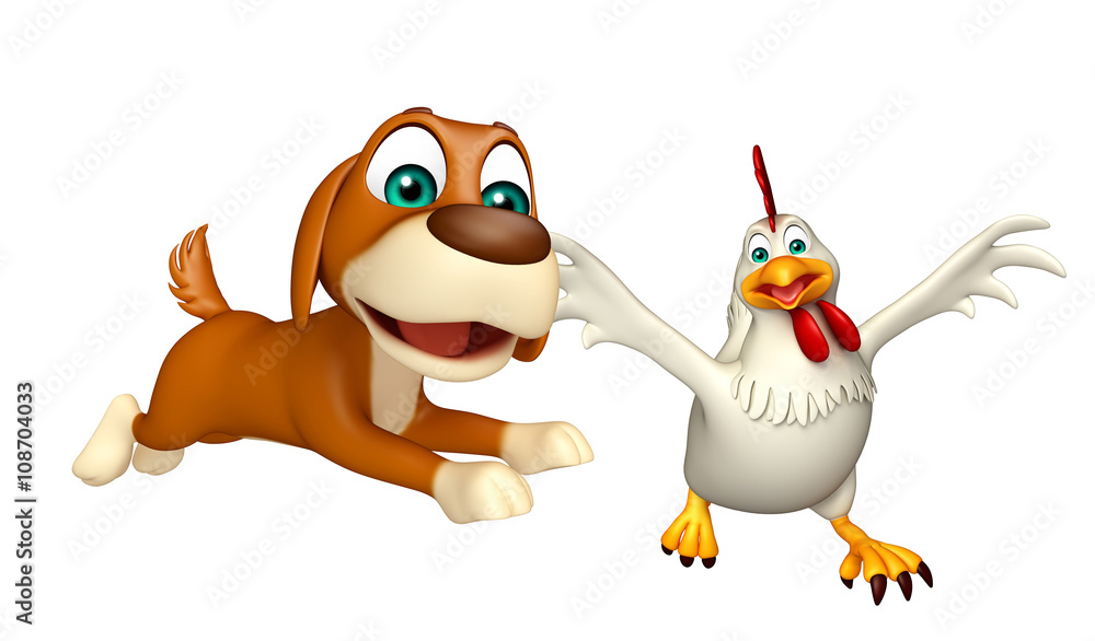 Dog hunting Hen