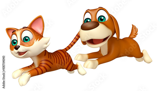 Cat hunting Dog