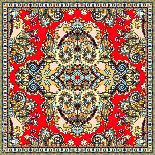authentic silk neck scarf or kerchief square pattern design in u