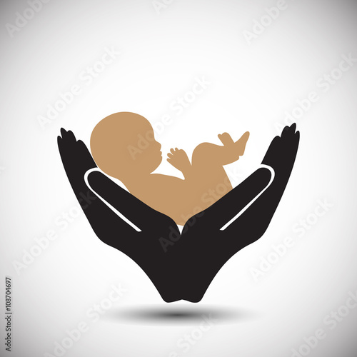 Concept of protecting Girl child, this can also used for test tube baby, save girlchild.
