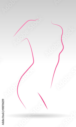 Wellness-Icon (Pink) - Silhouette von einer Frau