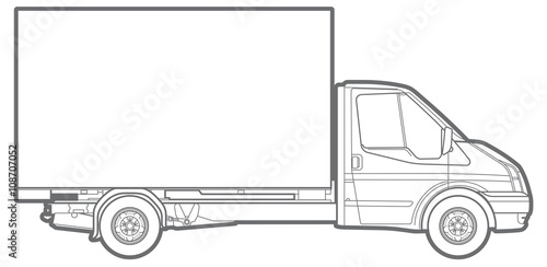 Vector outline truck
