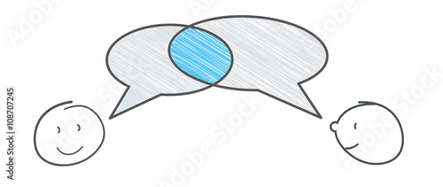Gespräch Dialog Besprechung grau blau