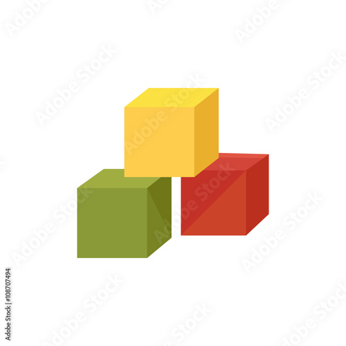 Baby colored cubes web icon logo