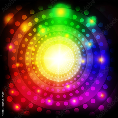 Abstract colorful circles shining background