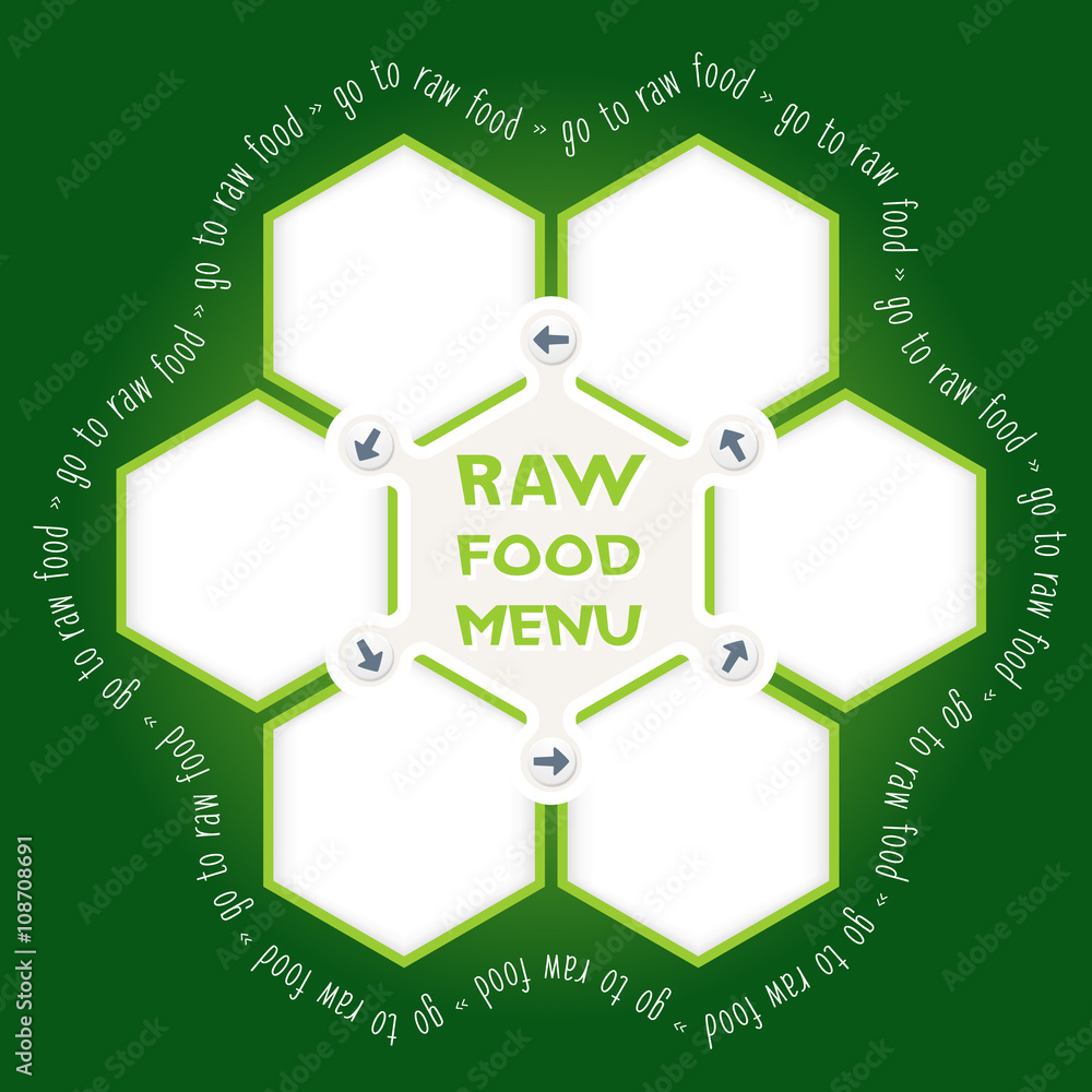Abstract hexagons for your text and raw food menu headline Abstract hexagons for your text and raw food menu headline