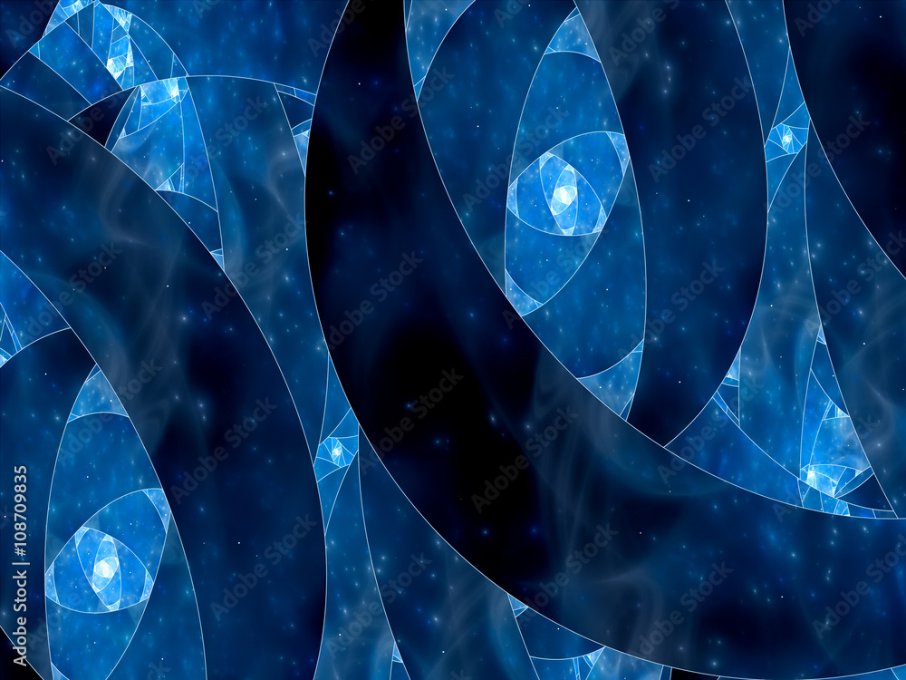 Fototapeta premium Blue glowing lazysusan fractal