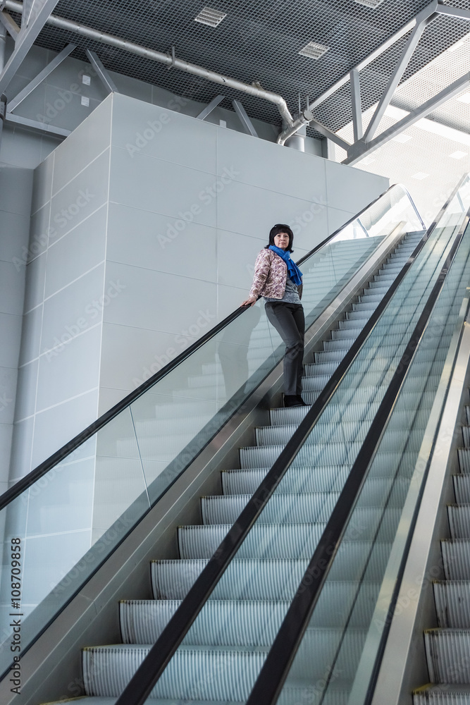 Escalator room with glass Escalator room with glass