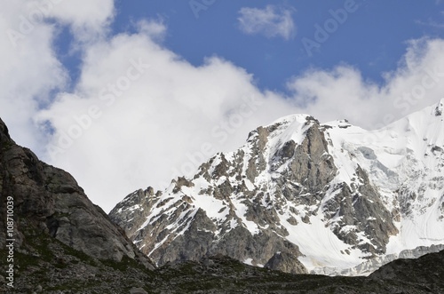 The snow-white mountain slope in Georgia