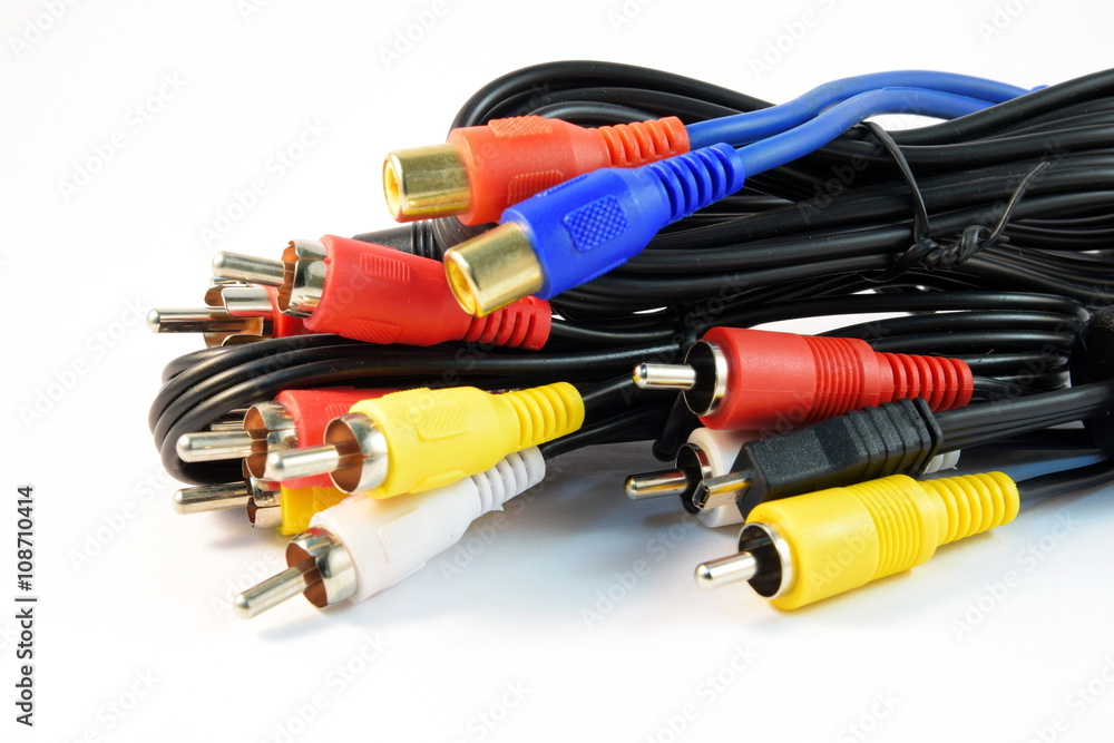 Close-up Network Cable on White Background Close-up Network Cable on White Background