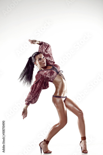 Dancing model with sport body