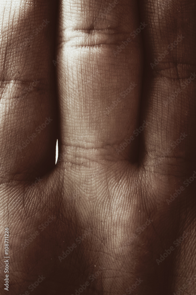 Naklejka premium Men's palm and fingers
