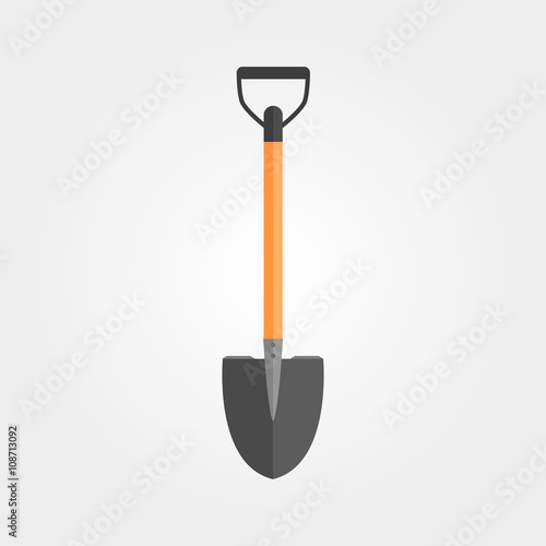 Shovel isolated on grey background