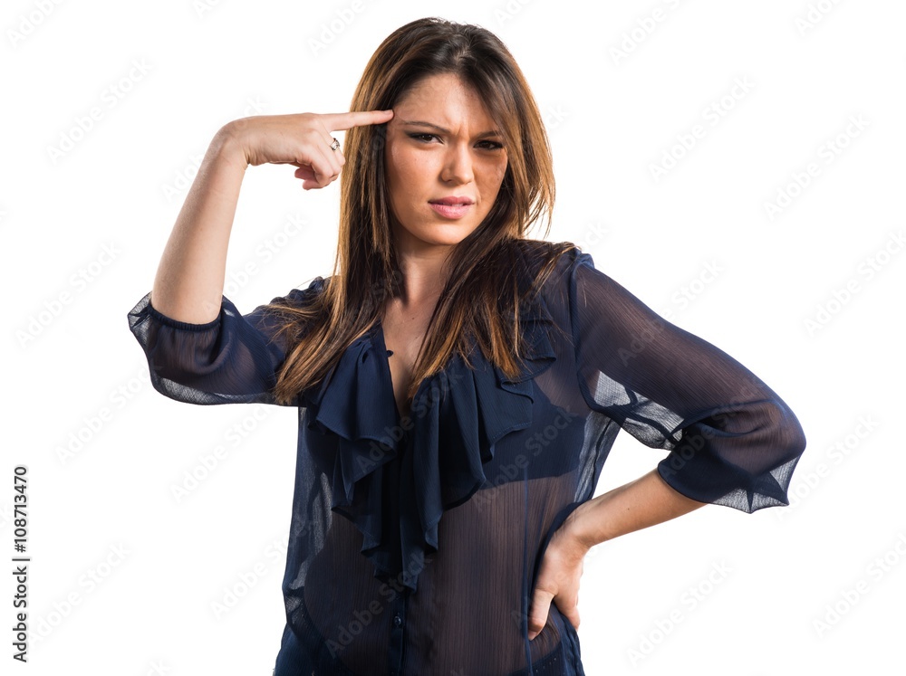 Young girl making crazy gesture Young girl making crazy gesture