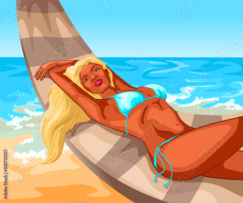 girl in bikini on the beach