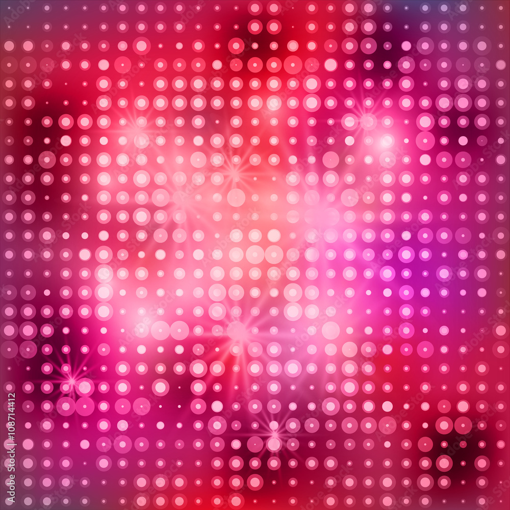 Abstract disco background with the circle. Vector Illustration