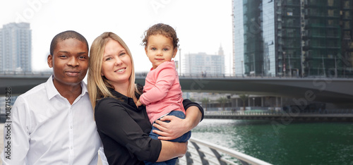 Photography multiracial family with little child in dubai