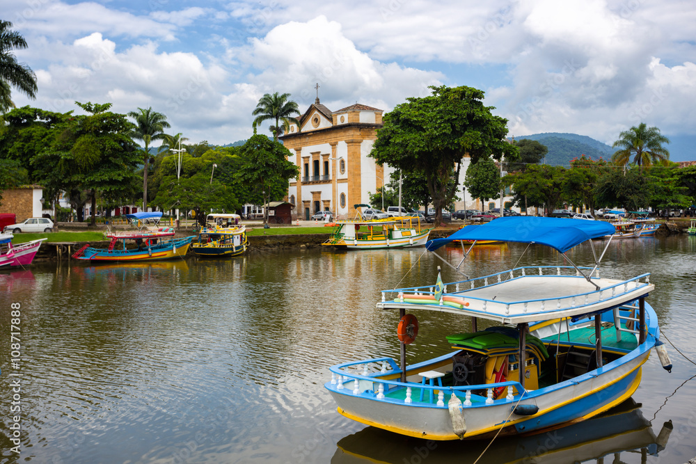 colorful boats Paraty