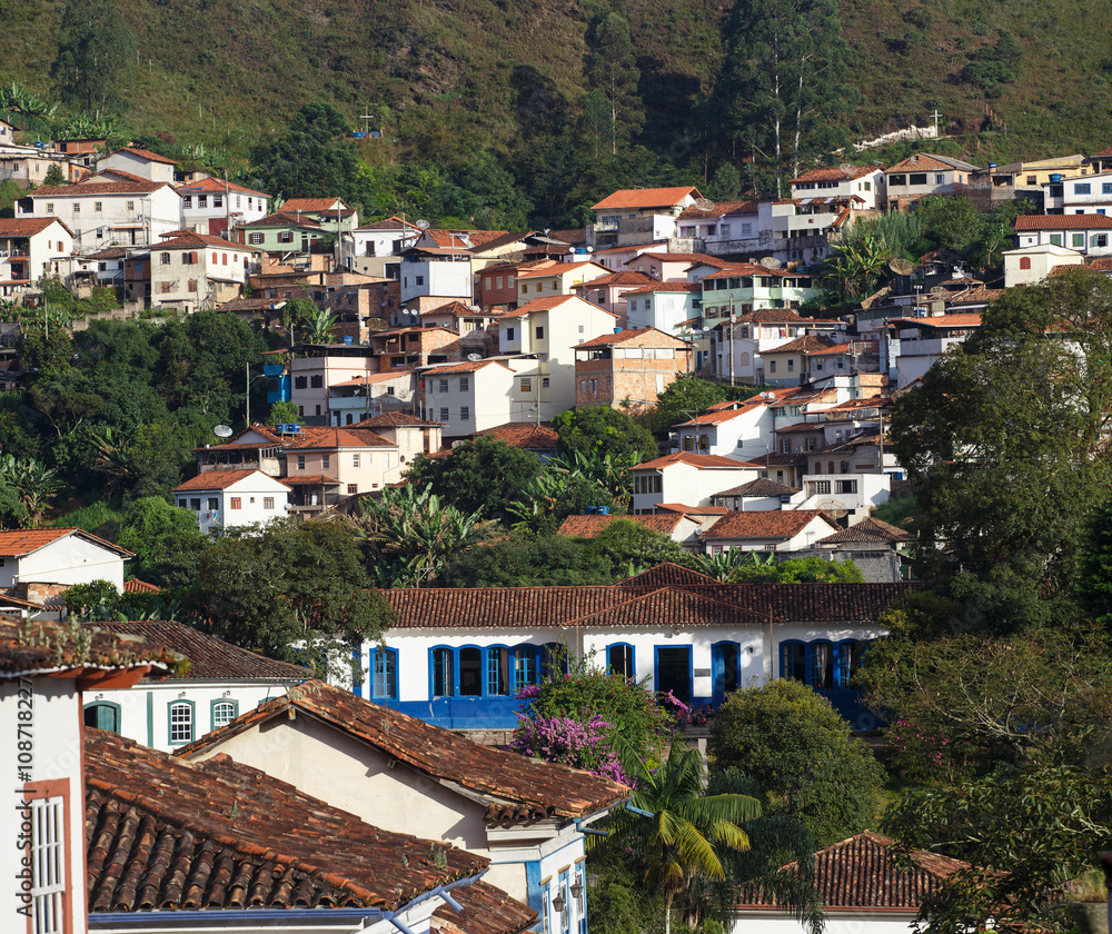 streets of the historical town Ouro Preto Brazil