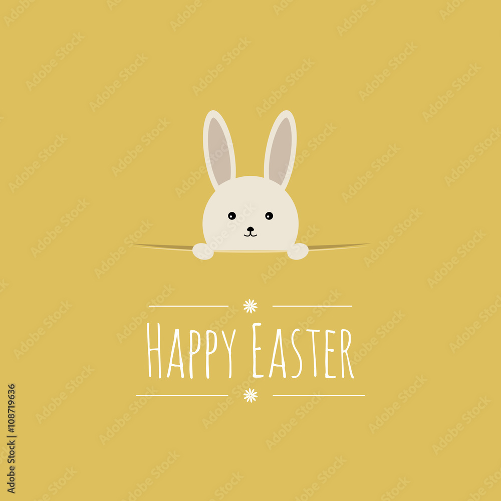 Fototapeta premium Vector Easter background with cute bunny.