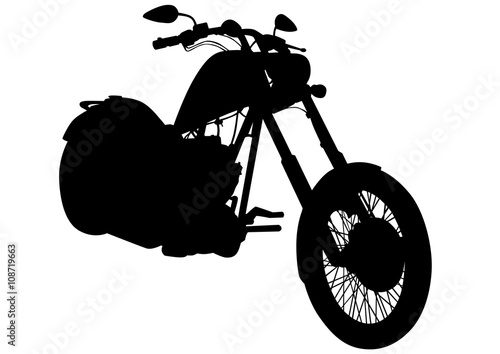 Old motor bike on white background