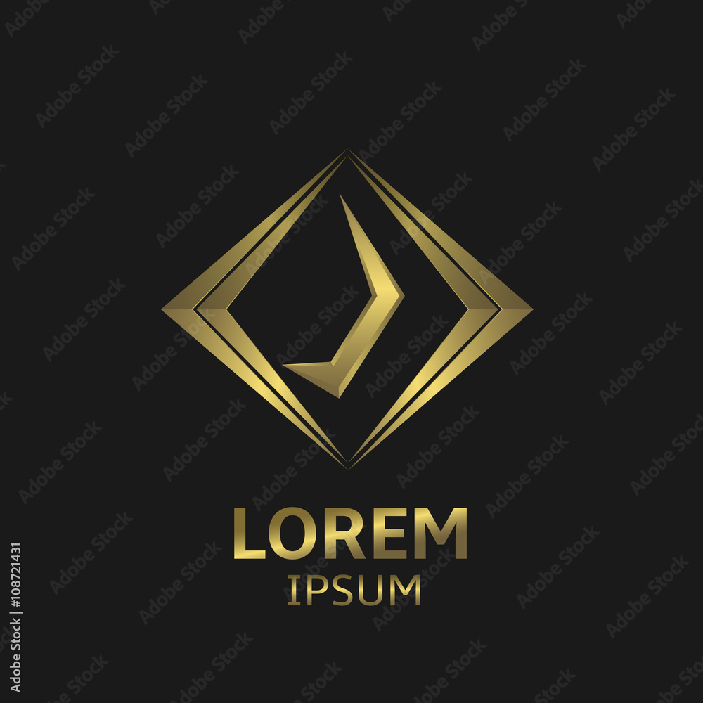 Golden J letter Golden J letter