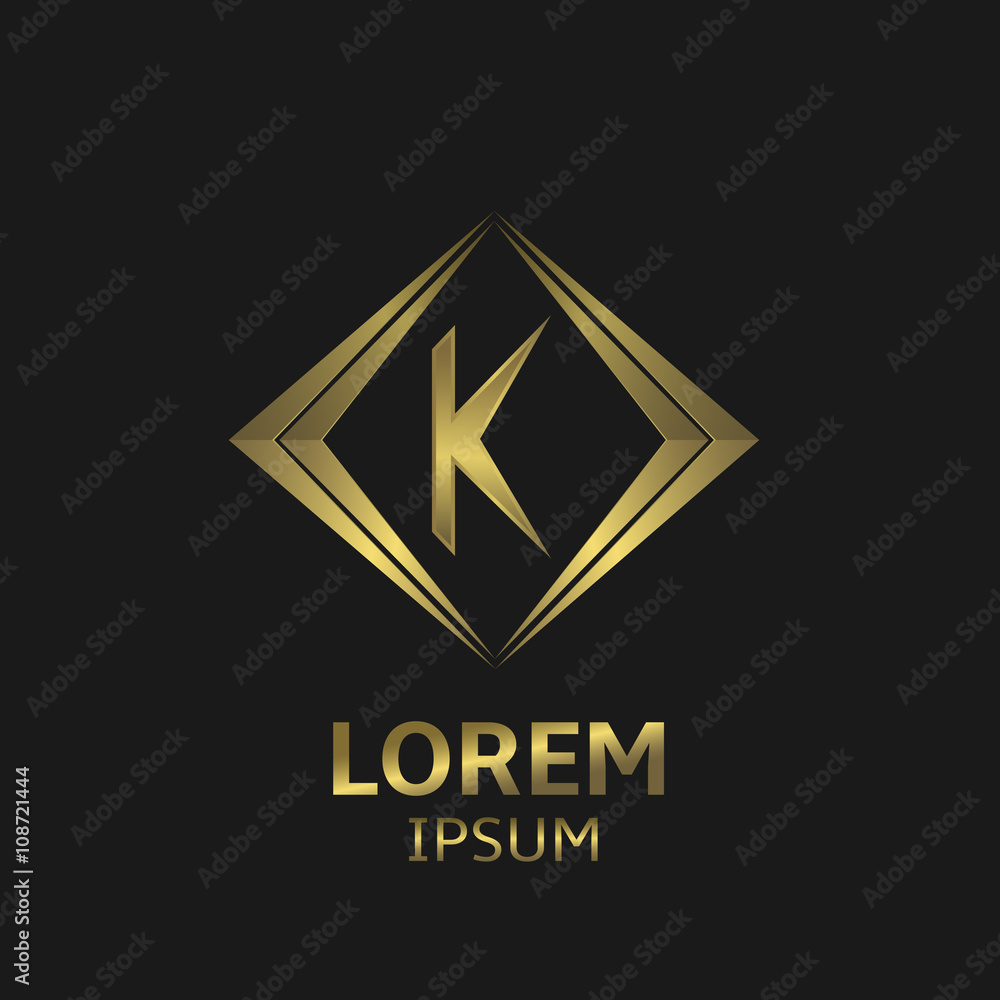 Golden K letter Golden K letter