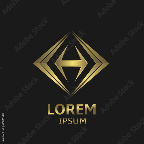 Free Download Golden H letter - GFXLoad