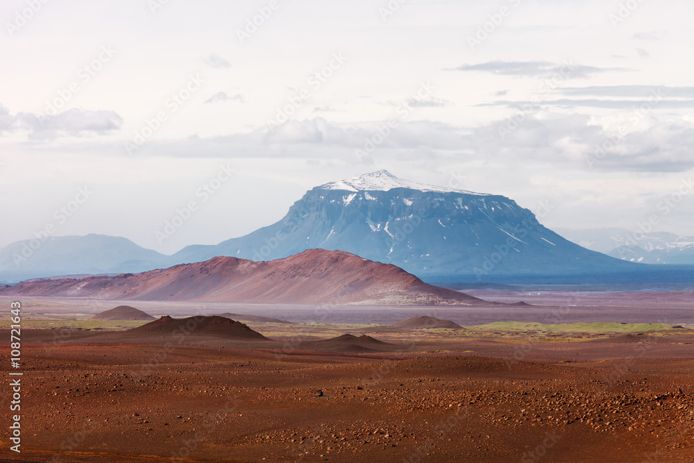 Desert landscape wiith mount Herdubreid, Iceland
