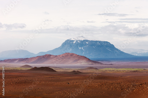 Desert landscape wiith mount Herdubreid, Iceland