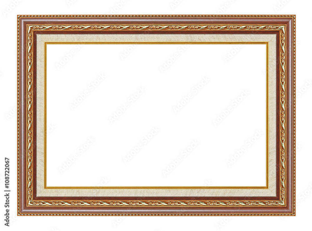 The antique gold frame on the white background The antique gold frame on the white background