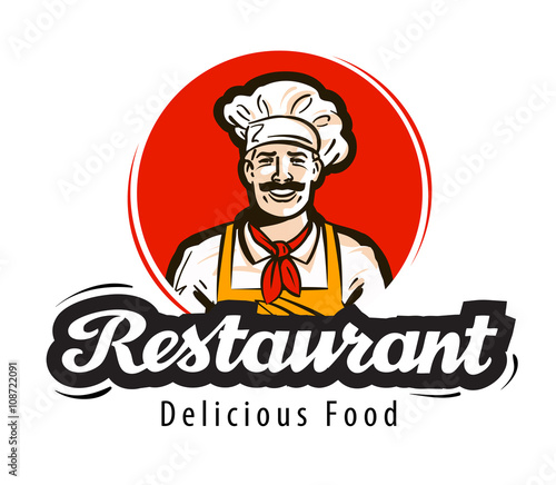 restaurant vector logo. diner, cafe, cook, chef icon