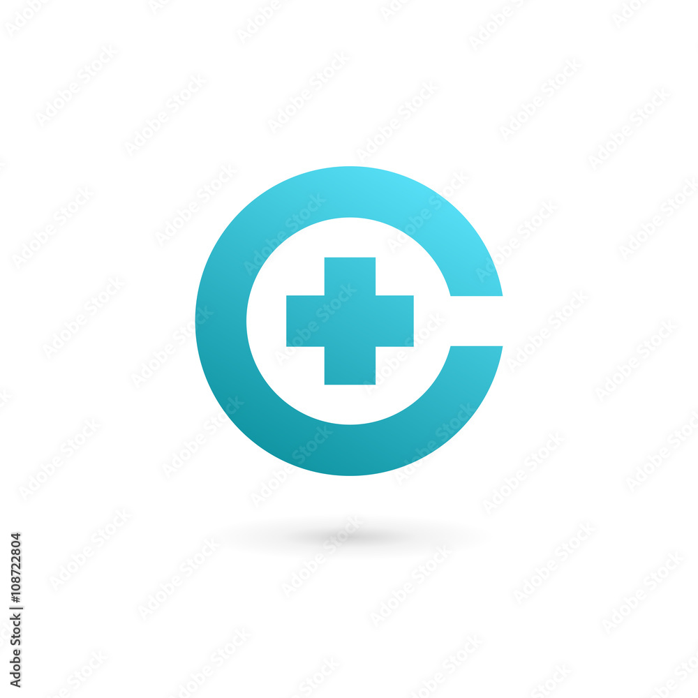 Letter C cross plus logo icon design template elements Letter C cross plus logo icon design template elements