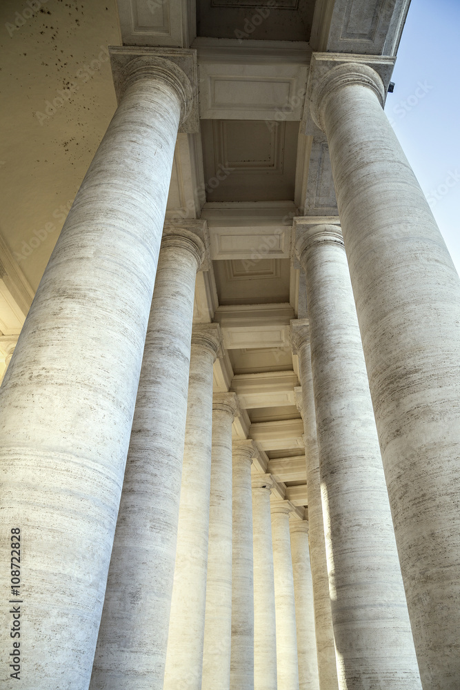 Columns at St. Peter's Square in Rome, Italy Columns at St. Peter's Square in Rome, Italy