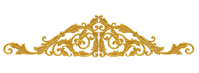 Ornament elements, vintage gold floral designs