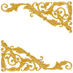 Ornament elements, vintage gold floral designs