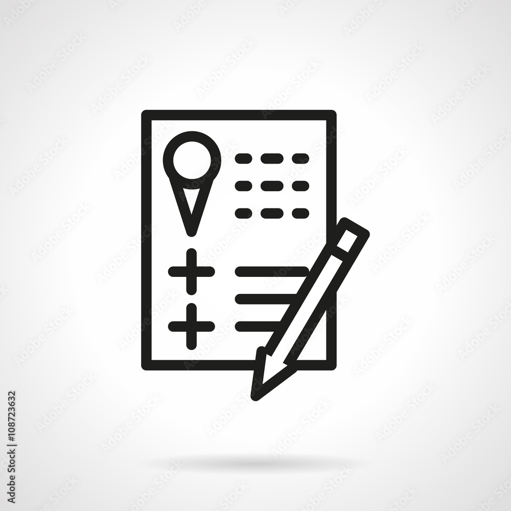 Party checklist black line vector icon Party checklist black line vector icon