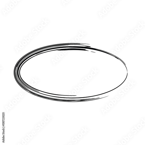 Grunge vector frame oval shape