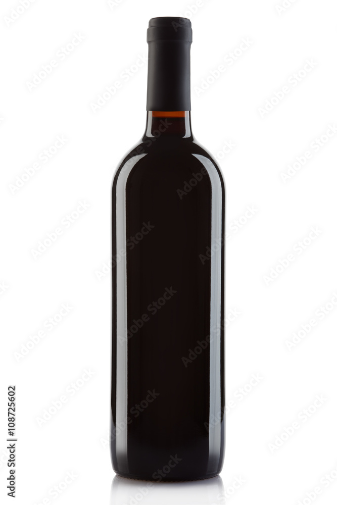 Red wine bottle isolated on white, clipping path Red wine bottle isolated on white, clipping path