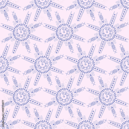 The pattern from the ornament of abstract shapes bright purple color. Repeat Seamless