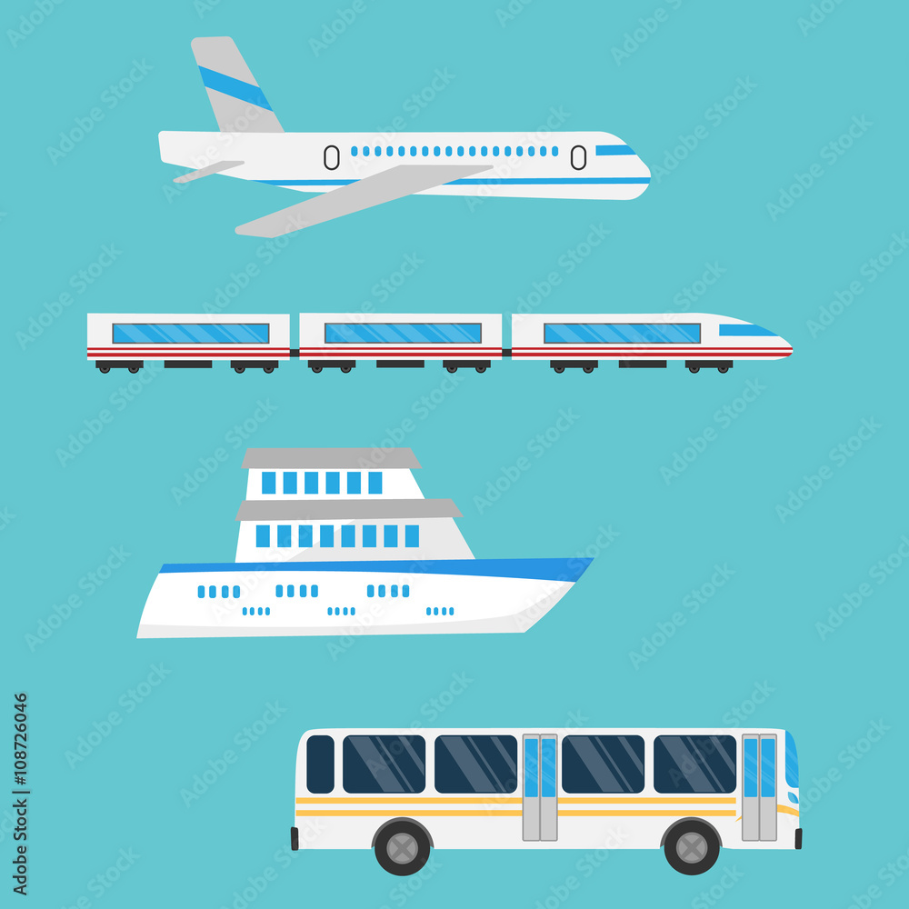 Set flat travel vector illustration