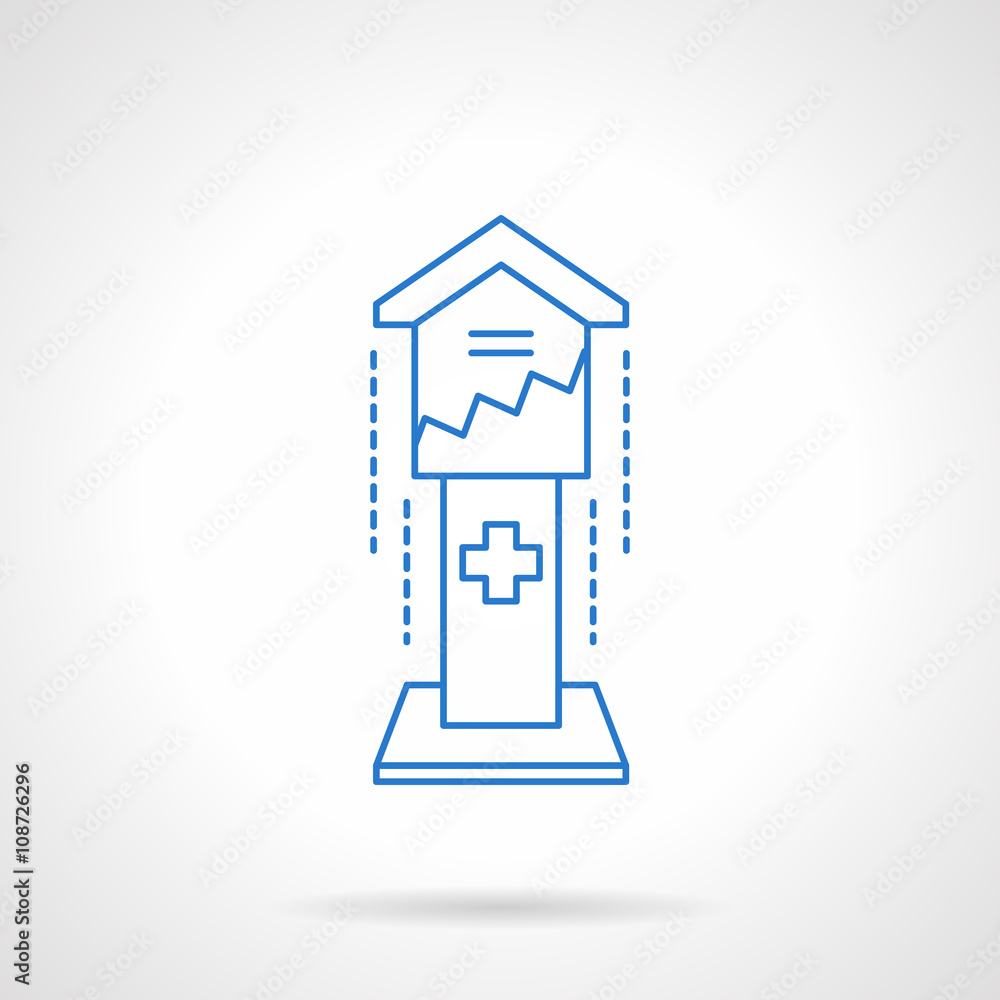 Charitable donations box flat line vector icon Charitable donations box flat line vector icon
