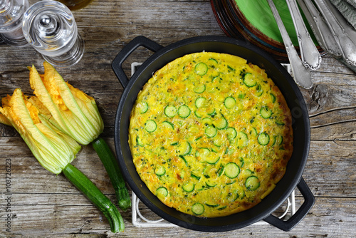 tortino di uova con zucchine al forno