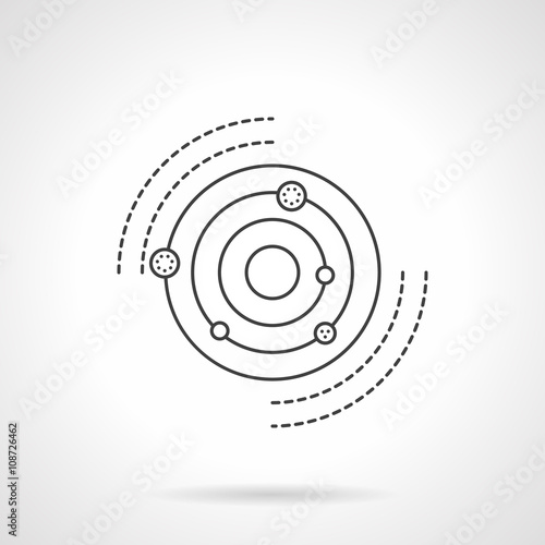Solar system model flat line vector icon