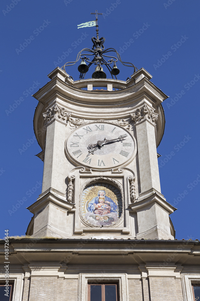 Torre dell'orologio in Rome, Italy