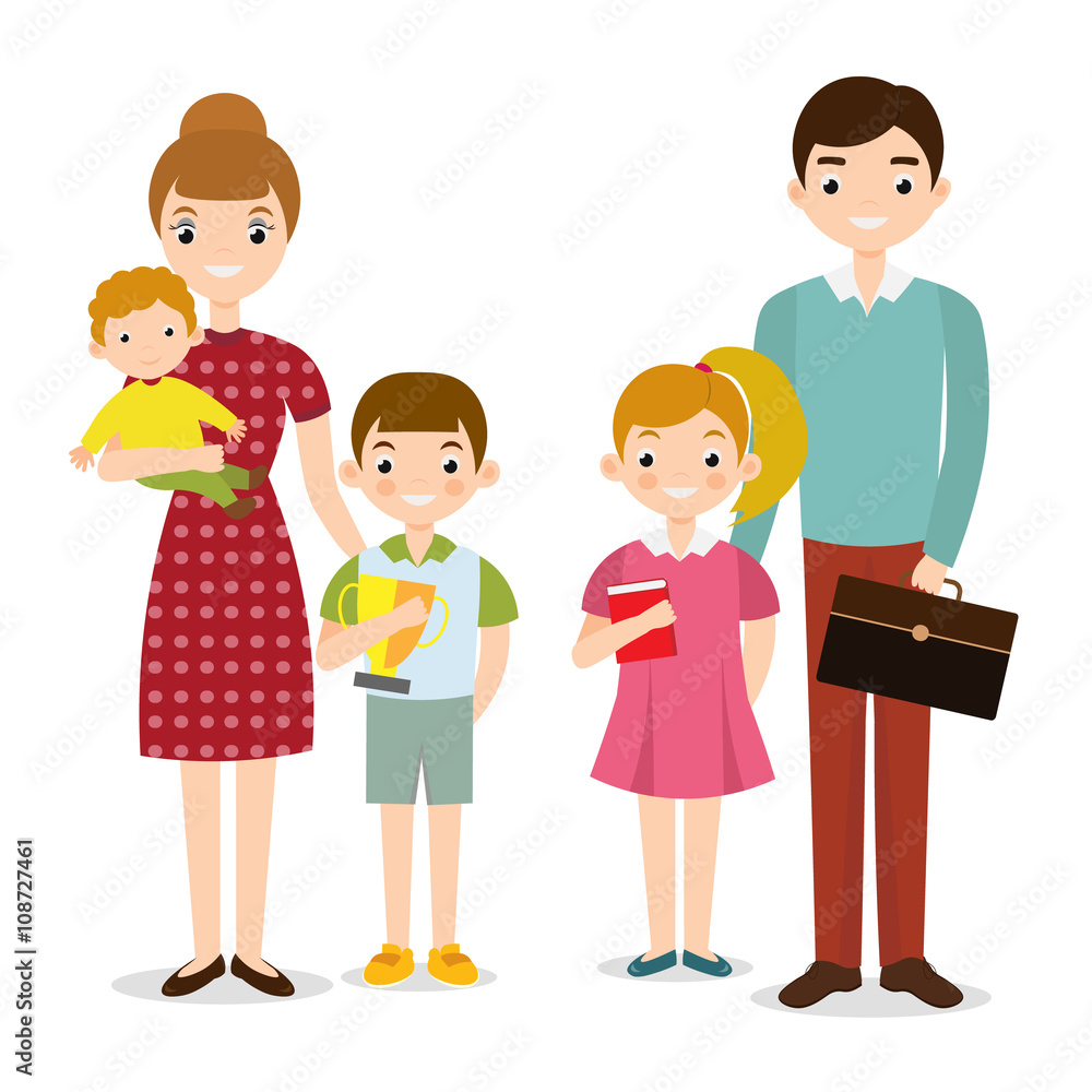 Modern flat vector illustration of cartoon kid Modern flat vector illustration of cartoon kid
